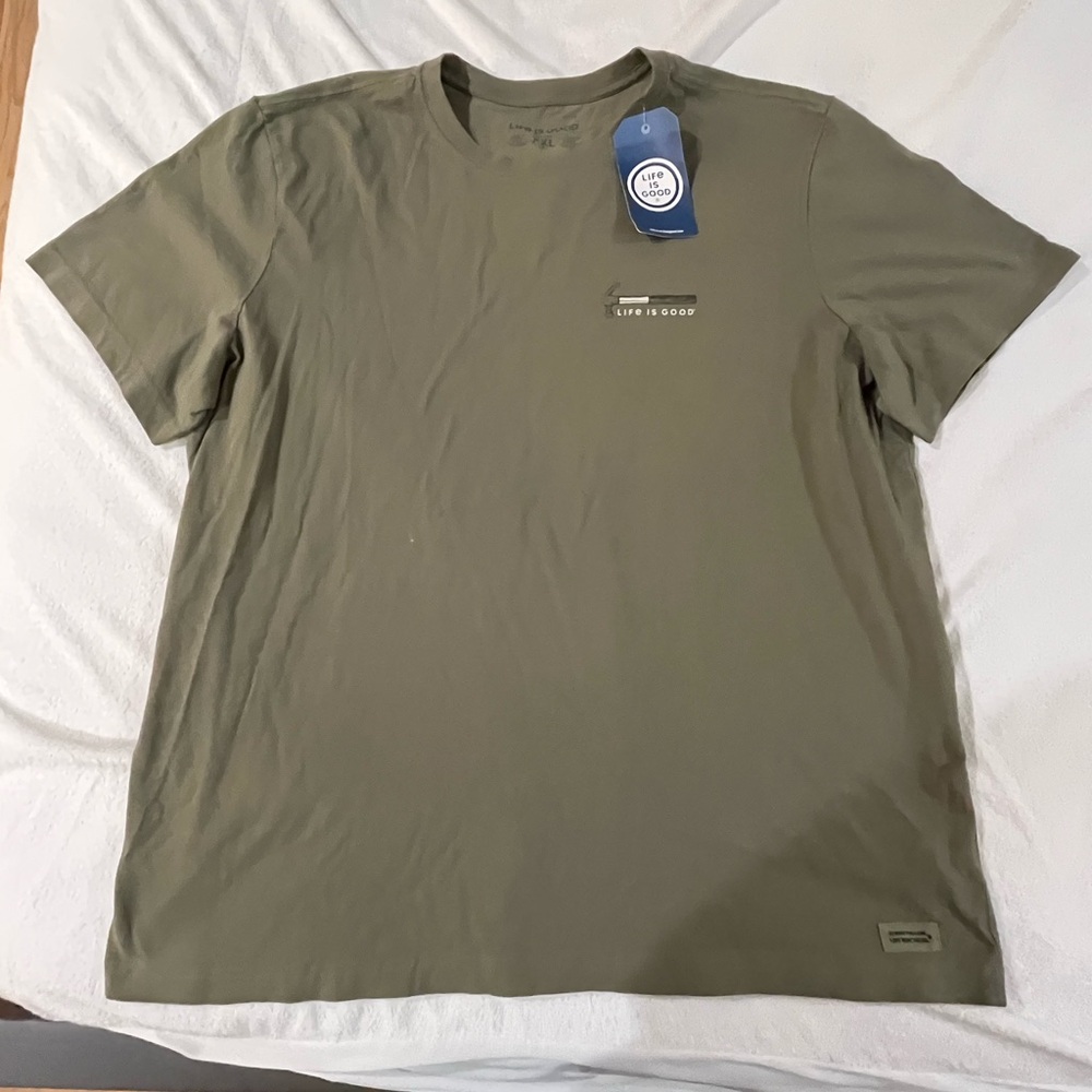 Life Is Good Men's Short Sleeve T-Shirt in Olive